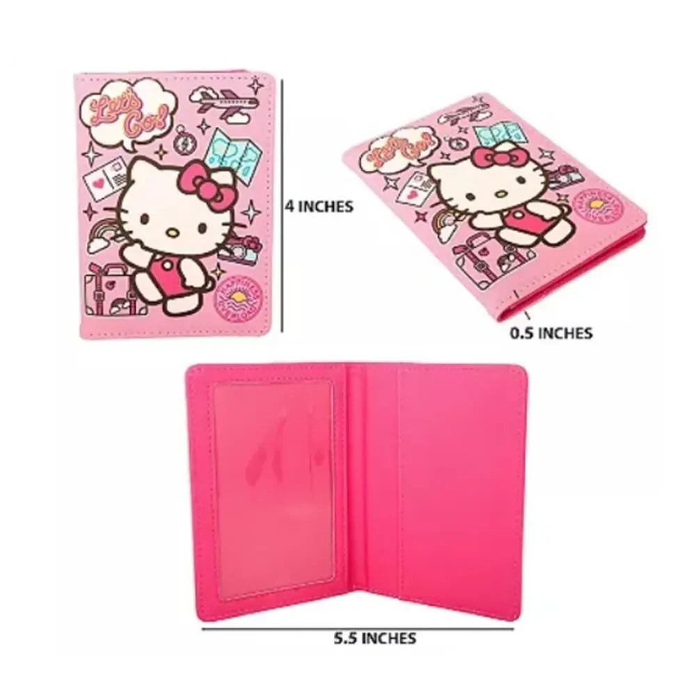 Hello Kitty Passport ID Holder Cute Pink Travel Wallet Sanrio Kawaii Organizer
